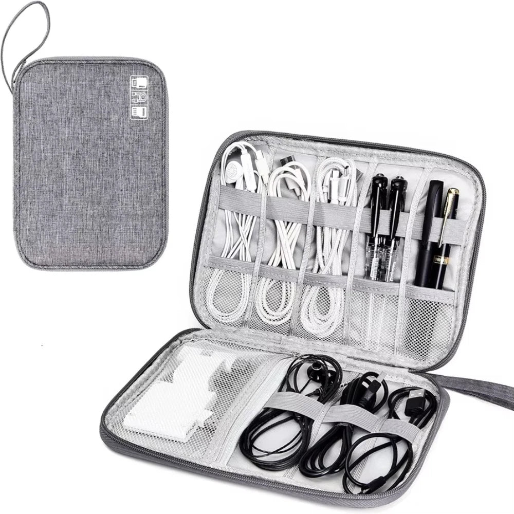 Grey Cable Organiser Pouch | Gray Cable Organizer