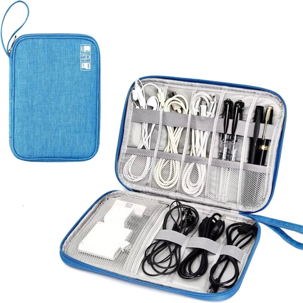 Light Blue Cable Organiser Pouch | Cable Organizer