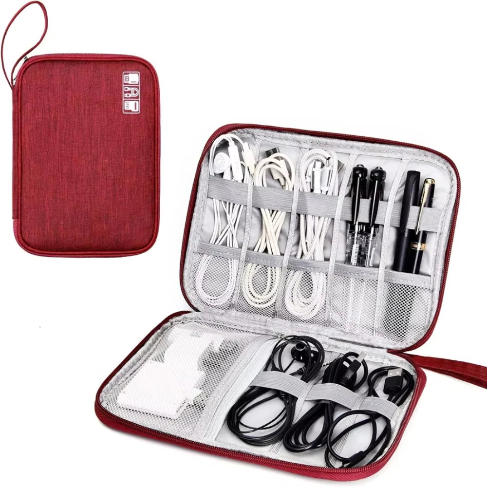 Red Cable Organiser Pouch | Cable Organizer