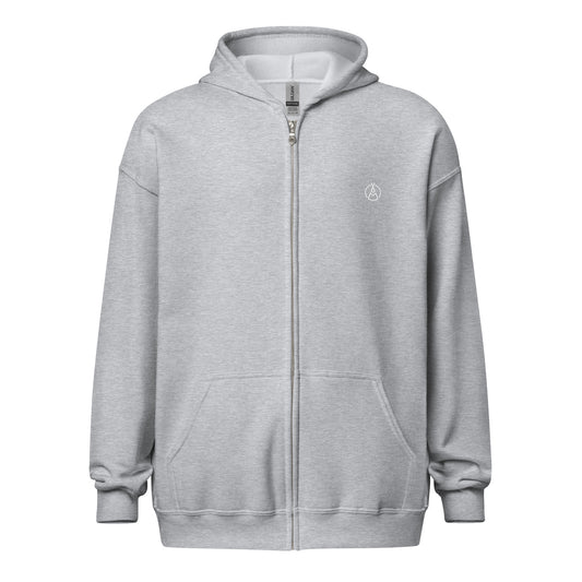 Gray Light Zip Up Hoodie